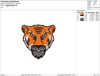 Tiger Embroidery design