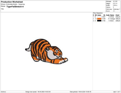 Fat Tiger Embroidery design