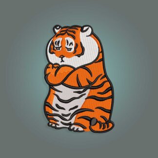 chubby tiger embroidery design