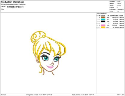 TinkerBell embroidery design