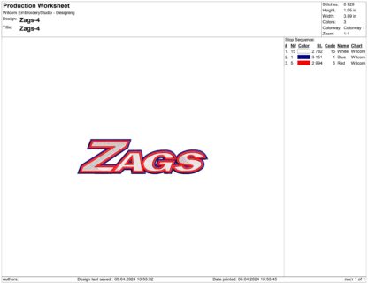 Gonzaga Bulldogs Embroidery design