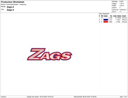 Gonzaga Bulldogs Embroidery design