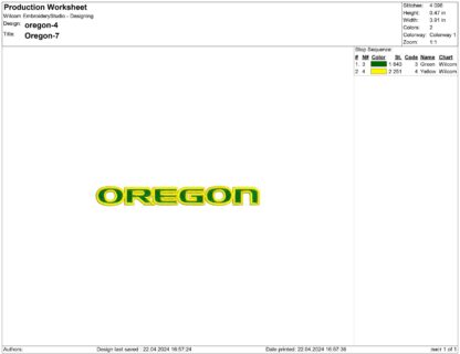 Oregon Ducks Embroidery design