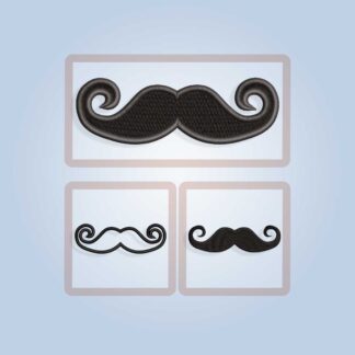 The Handlebar style mustache embroidery design