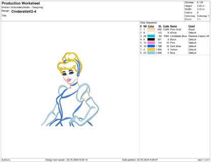 Cinderella Embroidery design