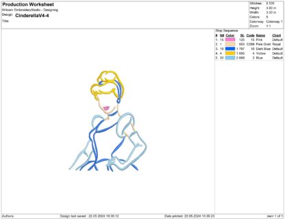 Cinderella Embroidery design