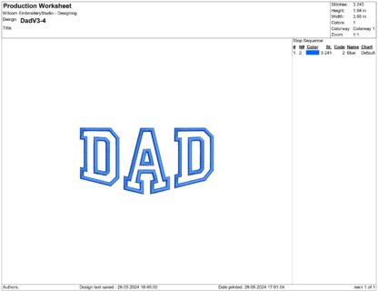 Dad Embroidery design