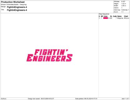 Rose–Hulman Fightining Engineers Embroidery design