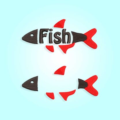 Fish frame embroidery design