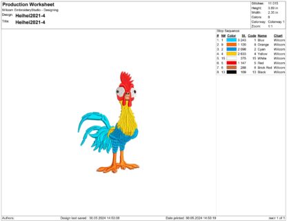 Hei hei embroidery design