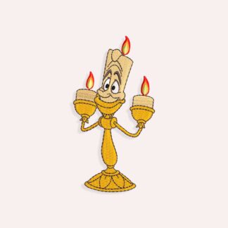 Beauty and the Beast Lumiere embroidery design
