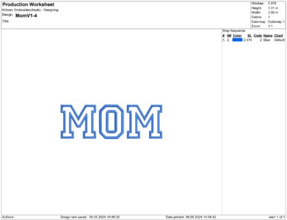 Mom Embroidery design