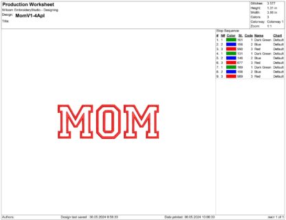 Mom applique Embroidery design