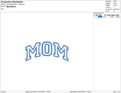 Mom Embroidery design