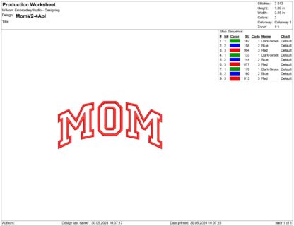 Mom applique Embroidery design