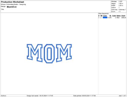 Mom Embroidery design