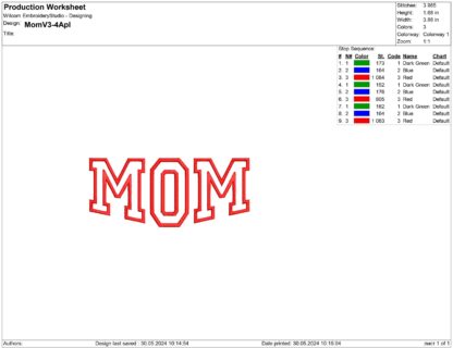 Mom applique Embroidery design