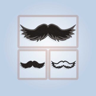 English style mustache embroidery design