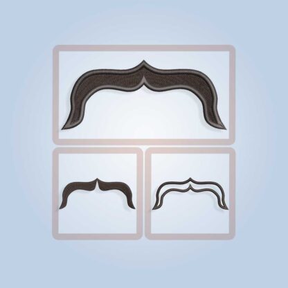 The Horseshoe style mustache embroidery design
