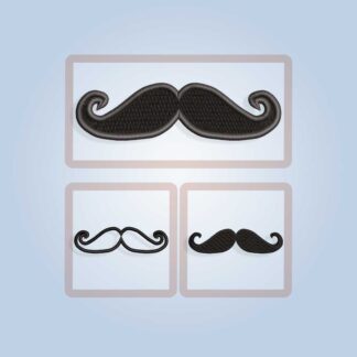 The Connoisseur style mustache embroidery design