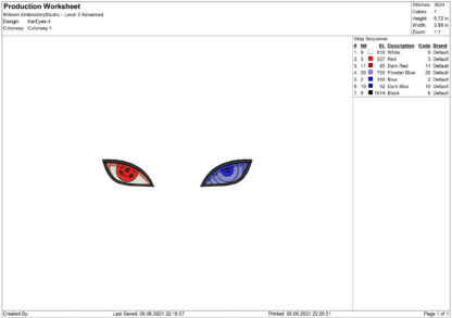 Naruto Eyes embroidery design