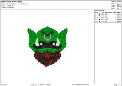 Mouth with fangs embroidery design files - Image 2