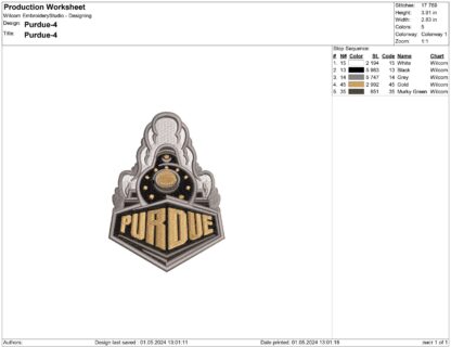 Purdue Embroidery design files - Image 3