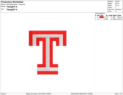 Temple Owls Embroidery design