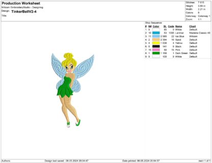 TinkerBell embroidery design