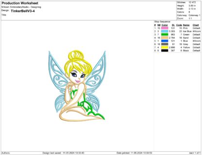 Sitting Pixie embroidery design files - Image 2