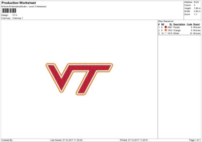 Virginia Hokies Embroidery design