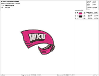 Western Kentucky Hilltoppers Embroidery design