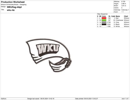 Western Kentucky Hilltoppers Embroidery design