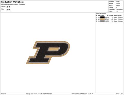 Purdue Boilermakers Embroidery design