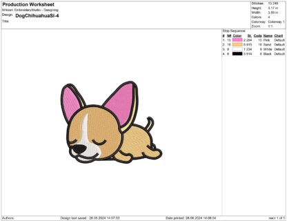 Chihuahua embroidery design