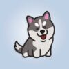 Husky embroidery design