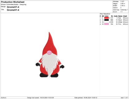 Christmas Gnome embroidery design