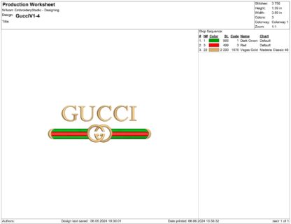 Gucci Embroidery design