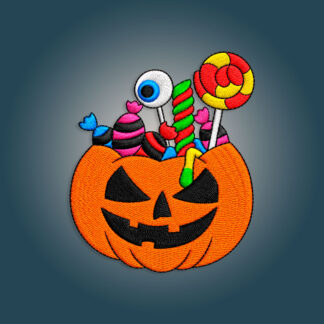 Halloween Pumpkin with candies Embroidery design