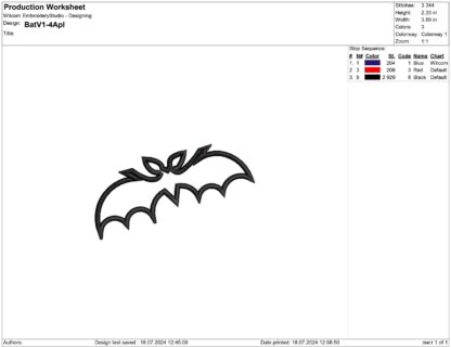 Bats and Moon Halloween Embroidery design