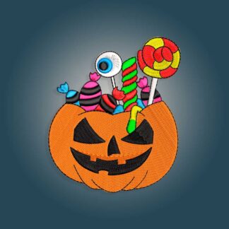 Halloween Pumpkin with candies Embroidery design