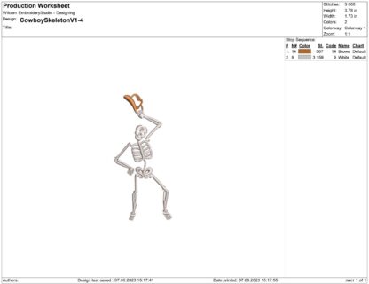 Dancing skeleton Halloween Embroidery design