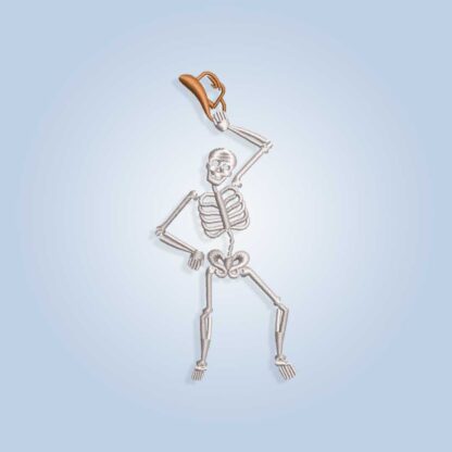 Dancing skeleton Halloween Embroidery design