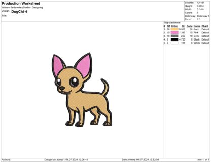 Chihuahua embroidery design