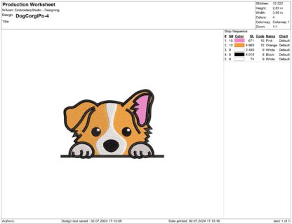 Pocket Corgi Dog Embroidery design files - Image 2