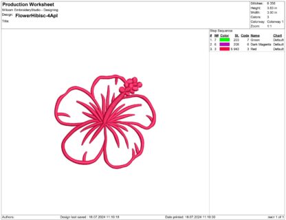 hibiscus embroidery design files