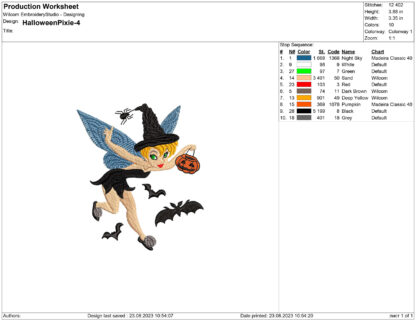 Halloween Pixie Embroidery design files - Image 2