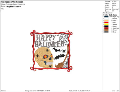 Happy Halloween frame Embroidery design