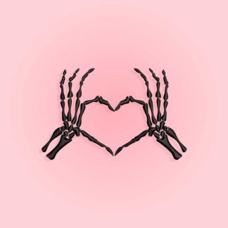 Skeleton heart hands Embroidery design