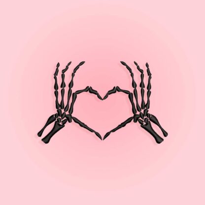 Skeleton heart hands Embroidery design